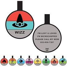 Silent Dog Tag Personalized with 5 Lines of Custom Deep Engraved Durable Soundless Silicone Pet ID Name Tag Round Designer Red Tiffany