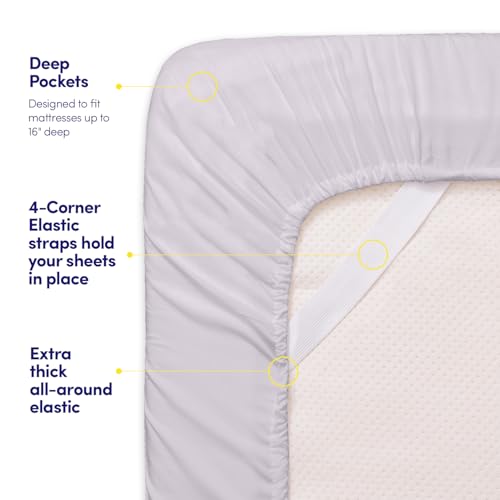 Image of 1500 Supreme Collection King Sheet Sets Lilac - Luxury Hotel Bed Sheets and Pillowcase Set for King Mattress - Extra Soft, Elastic Corner Straps, Deep Pocket Sheets, King Lilac