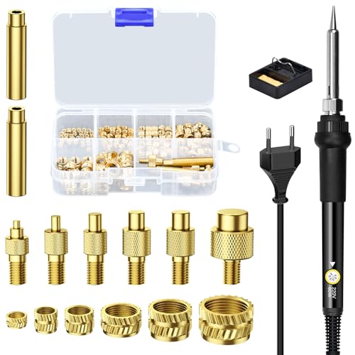 139 Stück Gewindeeinsätze Lötspitzen Set,Gewindeeinsatz M2/M3/M4/M5/M6/M8,Temperatur Einstellbar Lötkolben,Kompatibel mit 3D Drucker Zubehör