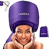 Bonnet Hair Dryer w/A Headband Integrated That Reduces Heat Around Ears & Neck – Hair Dryer Diffuser Cap for Hair Dryer Curly Hair, Speeds Up Drying Time, Deep Conditioning at Home – Large (Purple)