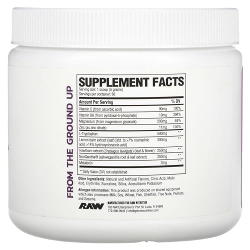 RAW Natural Sleep Aid Supplement - Relaxation Enhancer & Mood Support with Melatonin, Magnesium, Zinc, L-Tryptophan & Lemon Balm Extract to Relax & Calm The Mind & Body - 30 Servings, Mixed Berry - Image 3