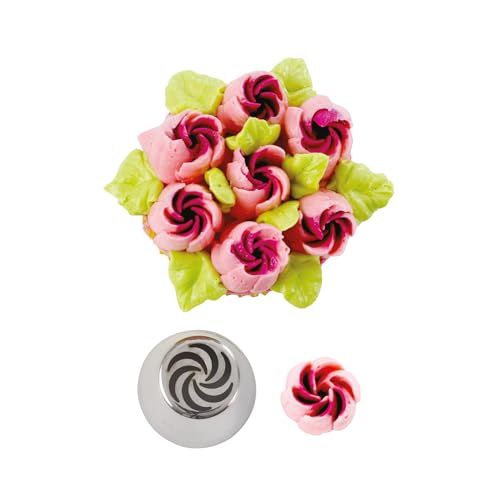 DECORA, 0263621 Cornetto Blisterato Rosa Chiusa, Cornetto in Acciaio senza Saldature, Da Utilizzare senza Adattore, Confezionato Singolarmente in Blister