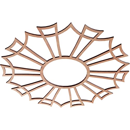 Image of Ekena Millwork 18 inchOD x 6 3 /8 inchID x 3 /8 inchT Augustus Wood Fretwork Pierced Ceiling Medallion, Cherry