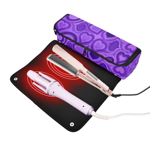 Bolsa de viaje para plancha de pelo con tapete resistente al calor miniatura 2