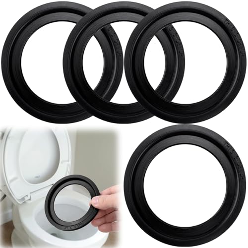 Image of HINZIC 4pcs RV Toilet Seal, Rubber Replacement Flush Ball Seal Gasket Kits, 385311658 RV Toilet Sealing Parts Compatible with Dometic 300 /310 /320, for Water Leakage, Odor Problem