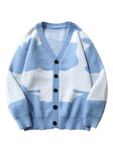 men's pullover sweaters Colorblock Drop Shoulder Cardigan For Dailywear Back