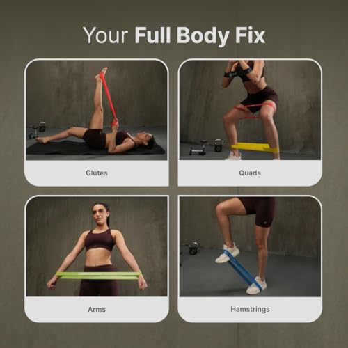 Image of CULT Resistance Band Set (Pack of 5) | Mini Loop Exercise Band & Theraband for Exercise | Elastic Band & Resistance Band for Home Workout for Men & Women | Gym Fitness Equipment