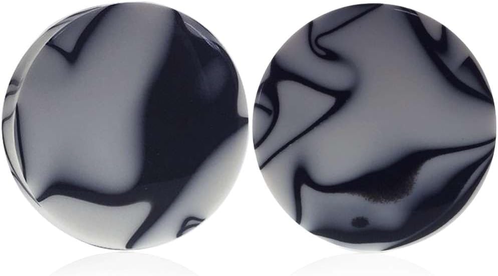 (1 PAIR) Acrylic Epoxy Double Flare Flesh Tunnel Gauge Earring Ear Piercing available size 8g (3mm) to 2" (50mm)