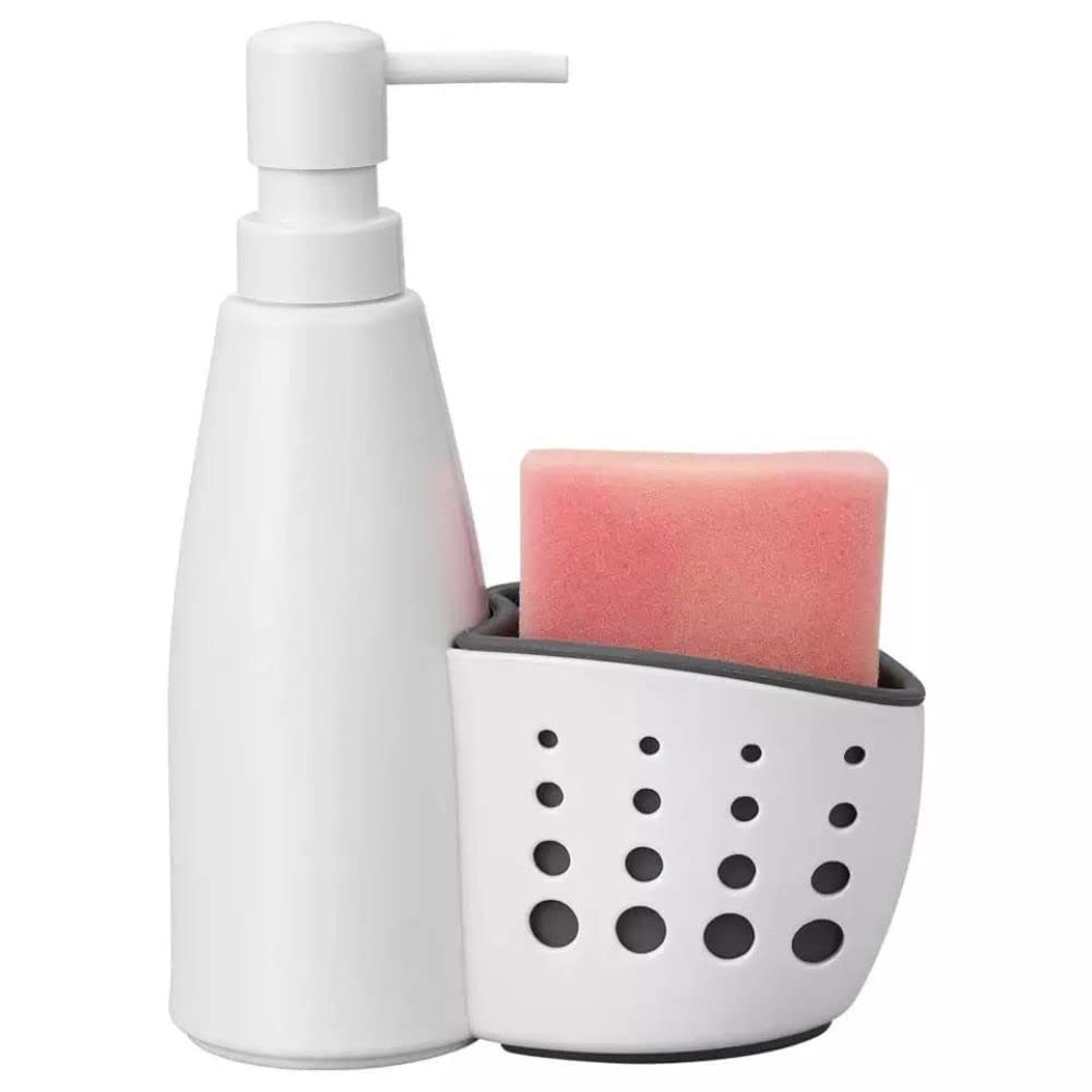 DERIKO Kitchen Sink Organizer | Kitchen Soap Holder Dish Washing Sink Organizer with Built in Bottle for Soap Dispenser Dishwasher Liquid and Brush Sponge Holder Kitchen Sink Base Caddy (B0DFV26LS1) Amazon Price History, Amazon Price Tracker