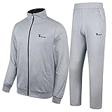 YSENTO Herren Jogginganzug Männer Trainingsanzug Sportanzug Fitness Jogging Set GYM Tracksuit Sportbekleidung (Hellgrau,S)