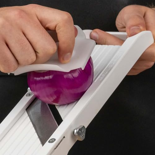 Benriner BN-64W-1 Mandolina Cortadora Para Verduras, Plástico ABS, 3 Cuchillas Intercambiables, Blanca, Clásica