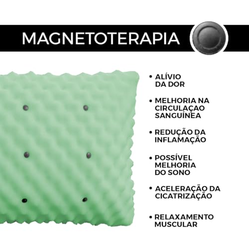 Travesseiro Japonês Perfilado terapia magnética anti apneia ronco 55x20cm