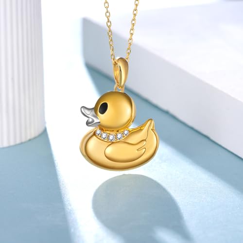 Duck Gifts 925 Sterling Silver Duck Pendant Necklace Animal Jewelry Gifts for Women2