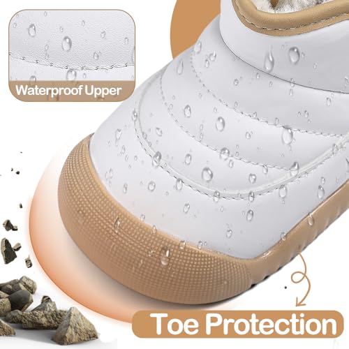 MK MATT KEELY Baby Boys Girls Winter Boots Toddler Warm Plush Lining Snow Boots Infant Anti-Slip Soft Walker Shoes Water Resistance Lightweight Outdoor Booties3