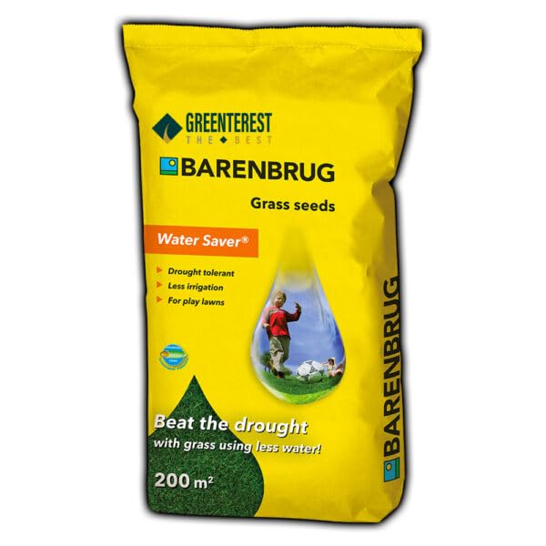 Barenbrug Water Saver® Semi da Prato, Resistente alla Siccità, Meno Irrigazione, per Prati da Gioco, 5 kg, 200 m²