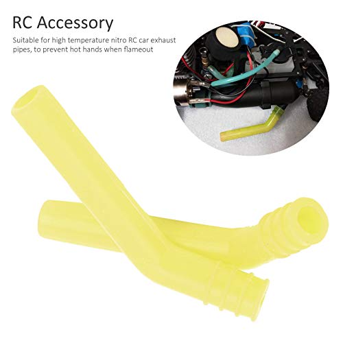 Wnsc Rc Exhaust Extension Tube, Silicone Small 1 Pair Rc Engine Exhaust Extension Tube Portable For Hsp 1/8 1/10 Rc Car(Yellow) #TOP3