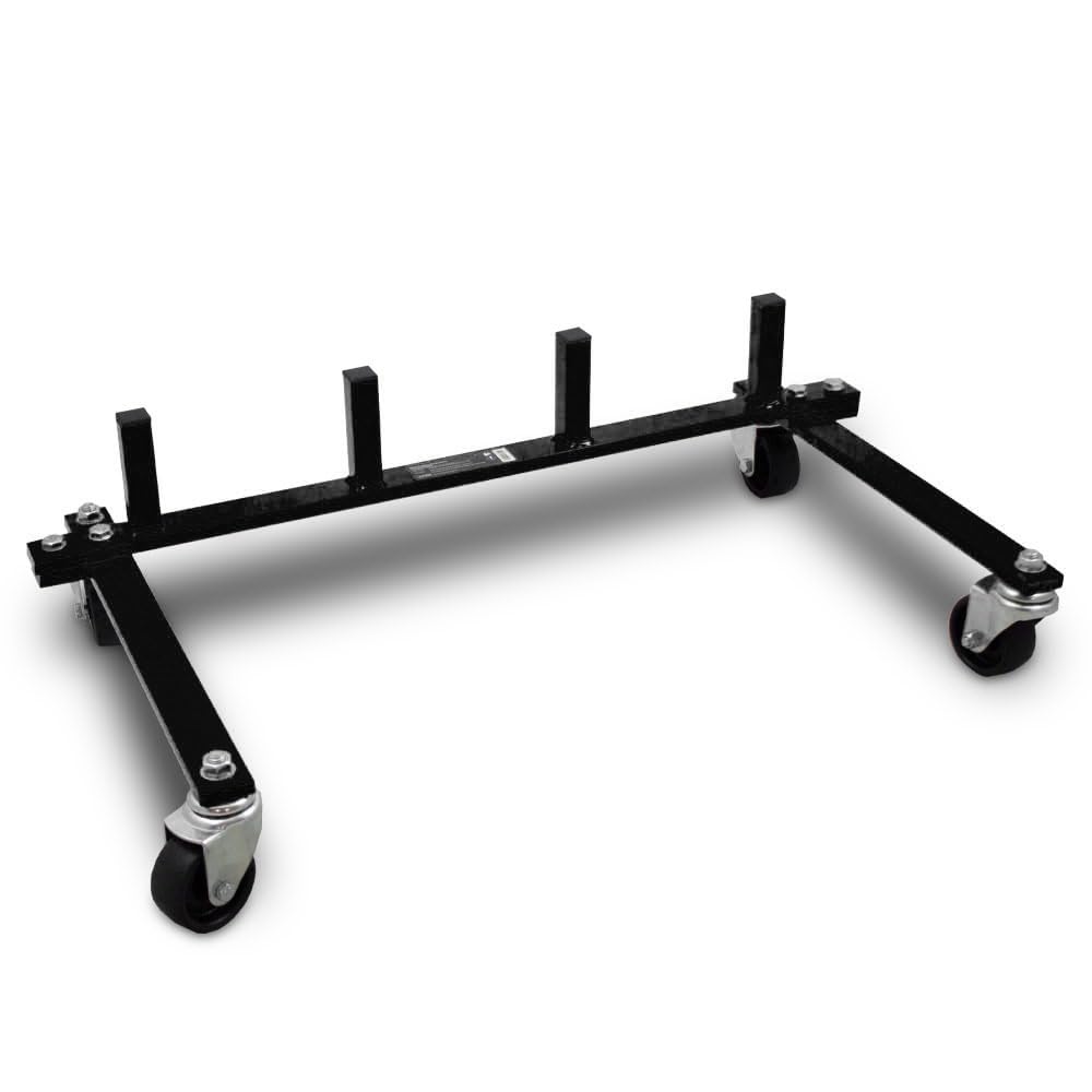 BITUXX 4 Stück PKW Rangierhilfe Rangierheber hydraulisch Wagenheber Auto Rangierroller Rangierheber belastbar bis 680 kg pro Rangierroller inklusive Transportständer
