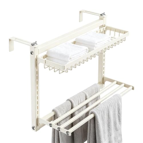 Sèche-linge sur radiateur 60 cm double couche en acier au carbone sans perçage - 2