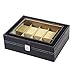 Produktbild Kosmetikorganiser TongN Watch Box Organizer Kissenbezug - 10 Slot Premium Vitrinen mit gerahmtem Glasdeckel