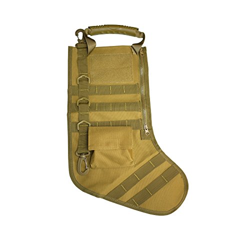 Etistta Tactical Stocking 20 inch Tactical Christmas Stockings for Man with Molle Gear (Khaki)