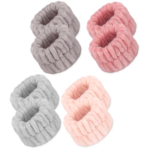 Image of 8 Pcs Spa Wrist Bands - Absorbent Microfiber Wristbands for Bathing, Prevent Water Spilling Down Your Arms