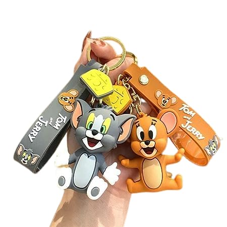 Blue AuraTom and Jerry Keychain | Couple Keychains | Keychain for Girls | Key Chain for Girls | Couple Keychain | Anime Keychain | Anime Merch | Anime Toys | Tom and Jerry Figures