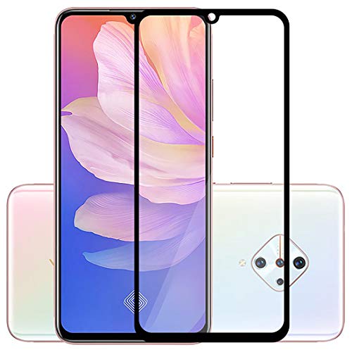 Image of 9H Hardness, Edge To Edge Curved Border Tempered Glass Screen Protector (Unbreakable Edges) For Vivo S1 Pro - Black