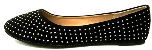 Image of Shoes 18 Womens Faux Suede Rhinestone Ballerina Ballet Flats Shoes
