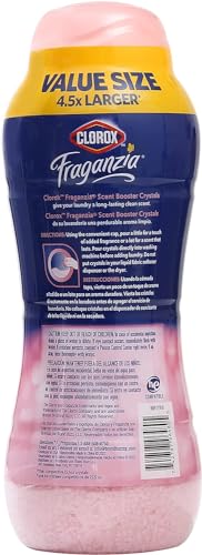 Image of Clorox Fraganzia Laundry Scent Booster Crystals, In-Wash Fragrance Beads for Fresh-Smelling Clothes & Linens, Safe for All Fabrics & Colors, Easy-Pour Bottle, Rose Scent, 70 Oz - 6 Pack