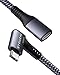 Produktbild Stouchi USB C Verlängerungskabel 90 Grad Winkelstecker USB Typ C Ladekabel Schnellladekabel 5ft/1.5m kompatibel mit M1 MacBook Air/Pro, Pad Pro, Nintendo Switch, USB-C Hub, Samsung A51/A20e/S10/A40