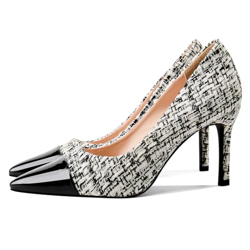 Elegant Closed Toe High Heels Women Pumps Fashion Leather Upper Low Heel Fabric Material Pink Heels 8CM Dress Shoes2