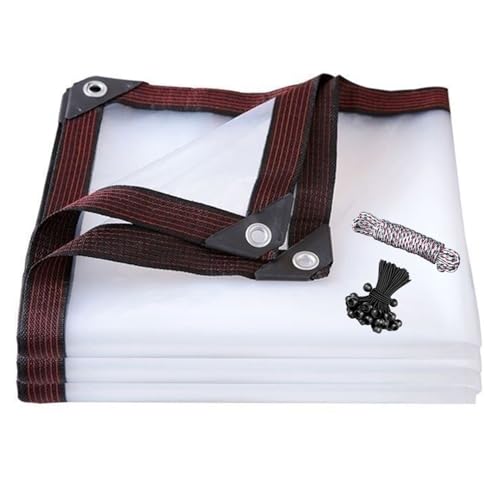 Lona transparente impermeable con ojales, lona transparente versátil para uso en exteriores, ideal para cubiertas de gallineros, porches, patios, invernaderos (1 x 1 m, 2 x 8, 2,5 x 6, 4 x 12, 5 x 5