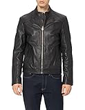 HUGO Herren Lokis Extra Slim-Fit Bikerjacke aus Leder Schwarz M