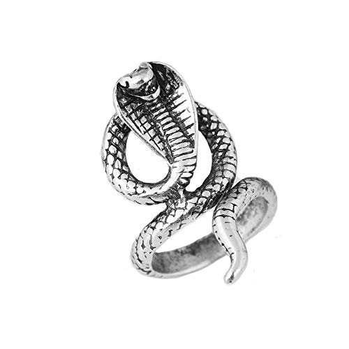 El Regalo Retro Long Spiral Snake Serpent Antique Opening Unisex Finger Rings/Steampunk Snake Ring For Men & Women (Silver) - Adjustable (B08464P68S) Amazon Price History, Amazon Price Tracker
