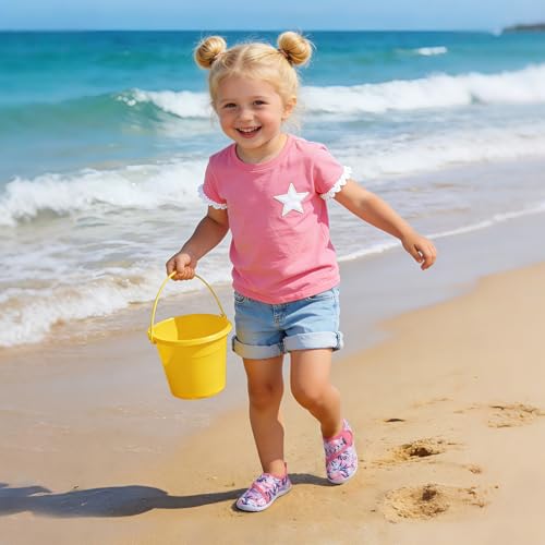 Image of LeIsfIt Toddler Water Shoes Boys Girls Barefoot Aqua Socks Kids Breathable Quick-Dry Swim Shoes for Beach Pool Surf