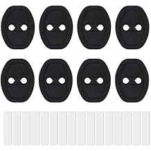 BOXOB 8pcs Car Door Lock Protective Covers, Thickened Silicone Car Door Latch Strike Guard Covers Protector Silent Shock Absorption Noise Reduction Universal Accessories for Most VehiclesBlack