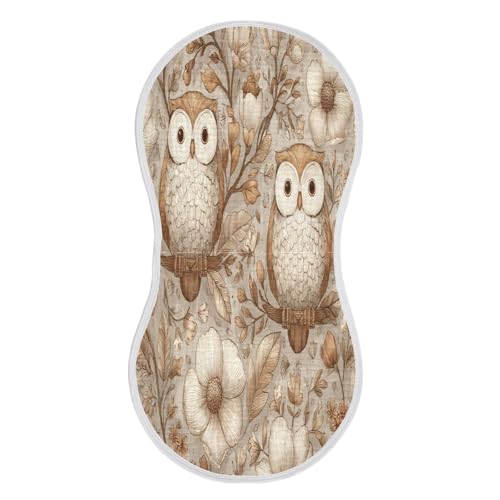 Kigai Cute Owls Baby Burp Cloths Extra Soft and Absorbent Burping Rags Cotton Burping Clothes Baby Washcloths for Newborn Boys Girls - 1 Pack