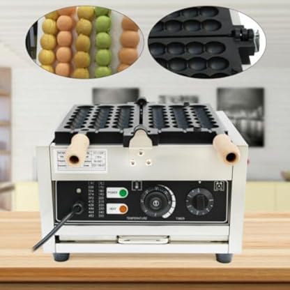 Konfiur 1500W Waffeleisen Waffelgerät, 5 Stück Corn Dog Stiel Waffeleisen Profi Waffeln am Stiel Waffelsticks, Antihaft-Pfanne Ei Waffel Maker mit Timer, 37.5 * 33 * 22.5 cm, Weiß – Bild 3