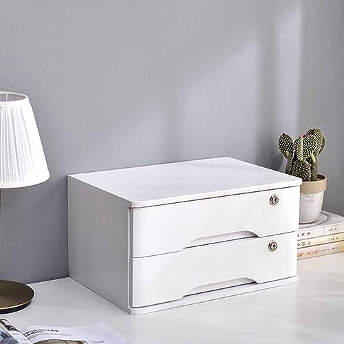 Wooden Filing Cabinet with Lock - 4 Drawer Sturdy Office Storage Organizer for Secure Workspace - Ideal for Home Study and Professional Use