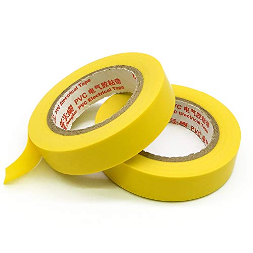 Maveek 10 Rolls PVC Electrical Tapes, Self-Adhesive Waterproof Insulation Yellow Tapes, Rated up to 600 Volts and 176 °F, 15mmx15m(0.6" x 49.2ft) - Thumbnail 3