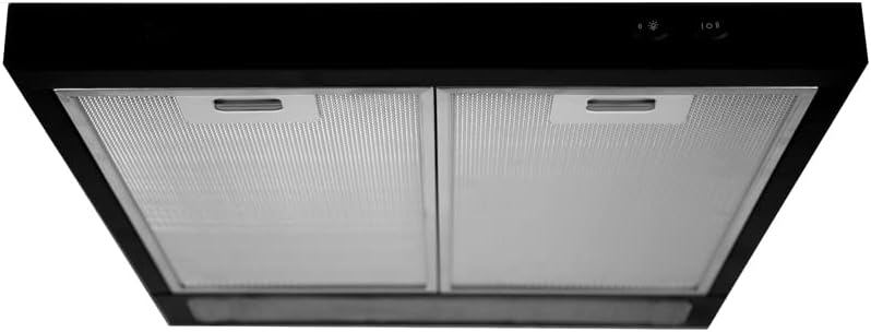 Төмөнкү view of Teka TMX 60 Negra Kitchen Hood showing filters and controls