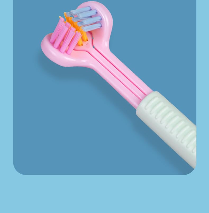 Athelas 3 Sided Manual Toothbrush For Kids| Premium Easy To Use For Deep Cleaning With Super Soft Bristles ,Under 6 Years Old (Pink),1 Count - Image 4 thumbnail