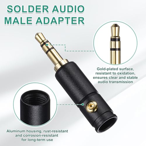 Conector de audio 3.5mm TRRS macho 2 piezas miniatura 4