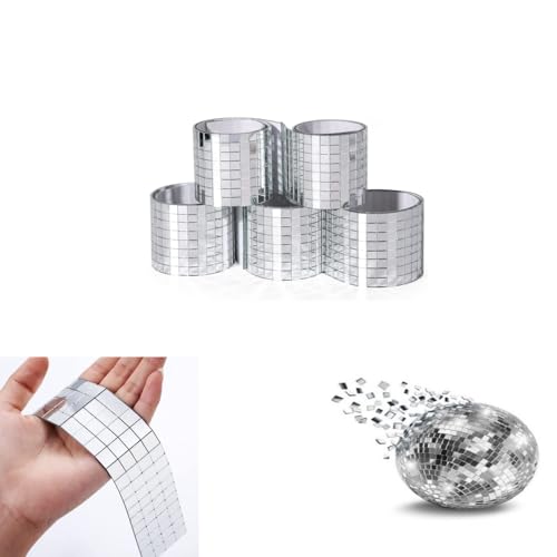 Changyeah 5 Rollen 8000 Stück Mini Spiegel Mosaik Selbstklebend Mini Mosaik,Aufkleber Glas,Mini Spiegelmosaiksteine Spiegelfliesen Selbstklebend für Diy Küche Badezimmer Ktv