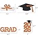 Orange Glitter Graduation Centerpiece Class of Table Signs Grad Sticks Diploma Cap Party Decoration Favors 16 Pieces