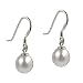 White Freshwater Cultured Pearl Sterling Silver Rhodium Plated Earrings
