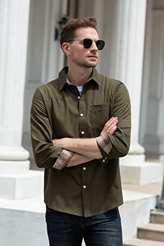 Sangtree Boys Long Sleeve Button Down Shirt Solid Casual Dress Shirt Army Green, 3-6 Months = Tag 60 #TOP3