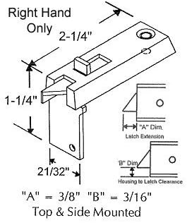 White Tilt Window Latch for Better Bilt - Right Hand ONLY