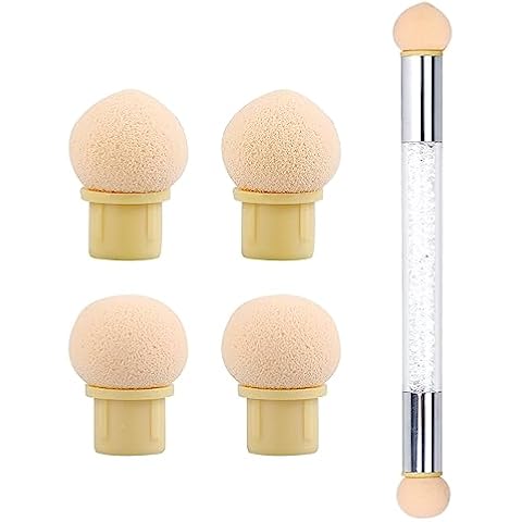 HXMJIED Ombre Nail Brush with Replacement Heads Cover