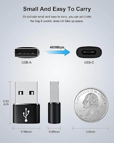 Image of Crasts USB Type C USB Type C Female to USB Male Adapter Connector Converter Works with Laptops,Chargers Compatible for iPhone, Airpods, iPad, Samsung Galaxy, Google Pixel (Pack of-2) (Black)